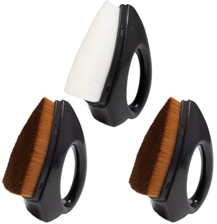 Sxutop 3 Pcs Tyre Shine Applicator Tyre Dressing Brush with Handle Tyre Gel Applicator for Wet Look Auto Detailing Tire Brush with Storage Protect Case for Wheels Cleaning Tool (White and Brown)