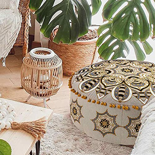 Sgabello marocchino imbottito, copertura ottomana, 60 x 20 cm, boho deco, per animali domestici, con decorazione artigianale, per meditazione, yoga e chic
