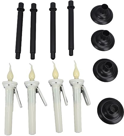 FTVOGUE 4 Bougies Effilées Solaires, Sensor au Crépus