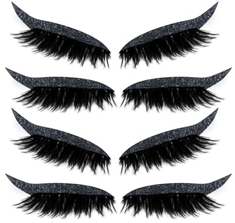 Huxibai Adesivi Per Ciglia Con Effetto Ombra | 4 Paia Di Adesivi Riutilizzabili Per Principianti | Effetto Prolungato Bellezza Occhi per Tutte le Occasioni: Giornaliere, Matrimoni, Viaggi, Serate,