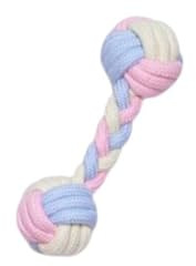 Cuerdas de algodón interactivas resistentes a las mordeduras para perros, juguete para masticar, cabeza calva, forma de hueso molar, mancuerna de bola de nudo para mascotas