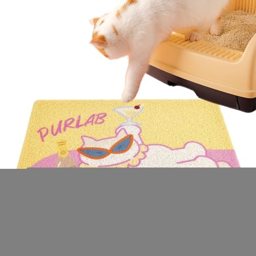 Alfombrilla para caja de arena, lavable, antideslizante, bonita alfombra para atrapar el suelo, para gatos de razas pequeñas, medianas y grandes, gatitos, animales, interiores y exteriores, cocina