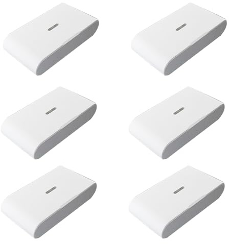 ZUSNEEWIN Detector de Rotura de Cristales por Vibración Inalámbrico de 6 Piezas de 433 MHz, Sensibilidad Ajustable, Compatible con para Sistemas de Alarma, Color