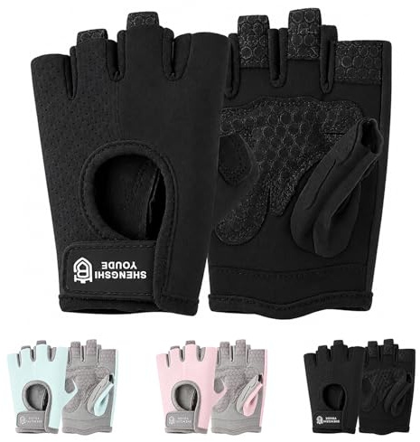 Kinder Fahrradhandschuhe, Kinder-Sporthandschuhe, Rutschfest, Schwarz, S