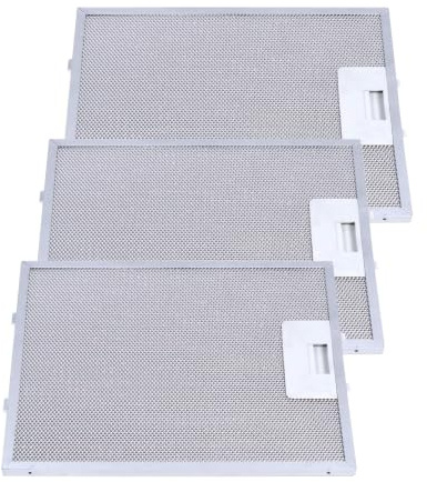 Distri+ - Lote de 3 filtros de metal antigrasa para campana extractora compatible con Bosch, Neff... Alternativa para referencia original 00449421, 00704113... Tamaño: 268 x 218 mm