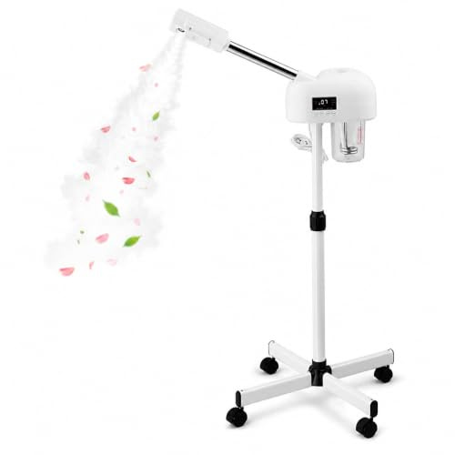 Karl Home Facial Steamer with LCD Display & Timer, Ozone Mist Vaporizer | Adjustable Arm and Height Design for Home Beauty Salon Use, Deep Facial Cleansing and Skin Care Routine
