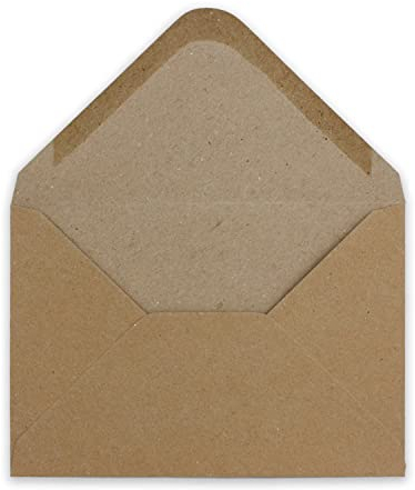 50 DIN B6 Briefumschläge aus Kraft-Papier Vintage Braun Recycling 17,8 x 12,5 cm 120 g/m² Nassklebung Post-Umschläge ohne Fenster ideal für Weihnachten Grußkarten Einladungen von Ihrem Glüxx-Agent