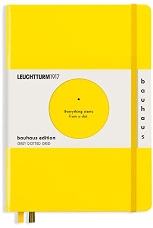 LEUCHTTURM1917 359620 Notizbuch Medium (A5), Hardcover, 251 num. Seiten, Zitrone, Dotted, Bauhaus Edition
