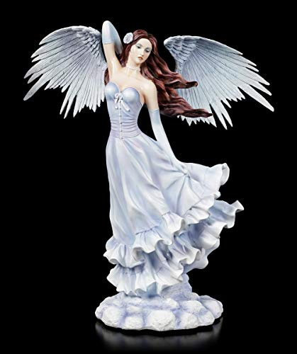 Figuren Shop GmbH Grande figurine d'ange fantastique - Lydia avec ailes déployées | Figurine de fée peinte à la main avec ailes à piquer.