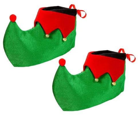 Sur-chaussures de lutin de Noël adulte - Vert - Taille Unique