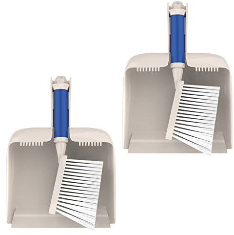 Nirox 2er Set Kehrgarnitur Grau - Handfeger und Kehrblech zur mühelosen Reinigung - Vielseitig einsetzbares Handfegerset - Platzsparendes Handkehrset mit flexibler Kehrschaufel