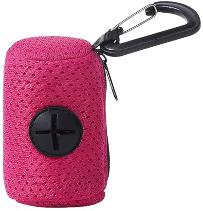 Fulenyi Distributeur de Sacs à crottes de Chien,Support de Sac pour Chien avec Fixation de Laisse en Tissu maillé avec Fermeture éclair - Distributeur de Sacs pour Chiens de capacité, Support
