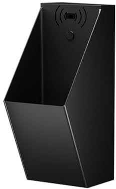 ATYUJKB Wandurinal, Wandmontiertes Urinal aus Edelstahl 304, Urinal für Öffentliche Toiletten, Kleine Vertikale Toilette, Automatisches Induktionsurinal für Familien, Hotels, Schulen (Black)