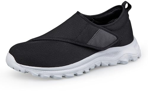 Xinghuanhua Zapatos para diabéticos para hombre y mujer, extra anchos, ajustables, cómodos, ultraligeros, antideslizantes, con velcro, talla 36-45