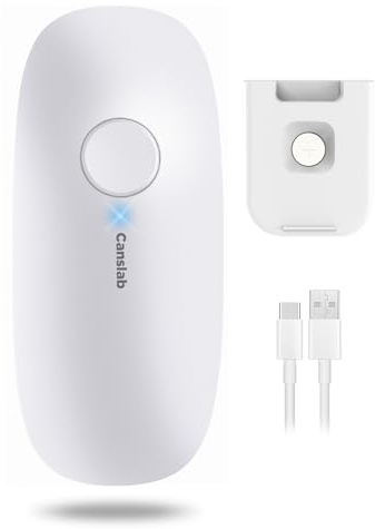 Canslab Ultrablade - USB Rechargeable Electric Can Openers for Senior with Arthritis- Automatic Kitchen Can Opener for Any Size Can, Smooth Edge, Small Handsfree One Touch Opener, Wall Mounted,White