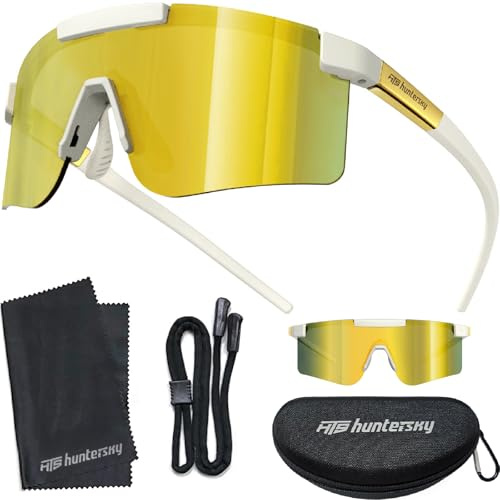 HTS HUNTERSKY Z87 Small Wrap Around UV400 Cycling safety Sunglasses for Youth Kids Women, F317D Running Baseball outdoor Sports Shades