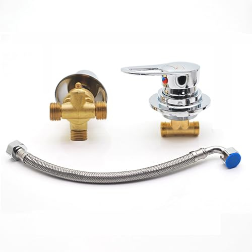 2/3/4/5 vías grifo de ducha mezclador de agua fría y caliente en dos partes doble soporte control tipo giratorio fijo (hilo 2 way)