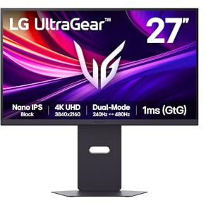 LG, 27 Zoll, Ultragear 4K UHD, 68.4cm, 16:9, Super Resolution, 3840 x 2160, 480Hz, 1ms, HDR10, AMD FreeSync, DCI-P3, DisplayHDR 600, 27G850A-B.AEU - Schwarz