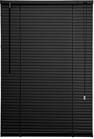 Ruby Deals PVC Venetian Blind Blinds Window (Black 240W x 213H cm) | 25mm Thin Slats Trimmable Window Blinds Treatments Easy Fit Curtains with Metal Headrail & Fittings Home Office
