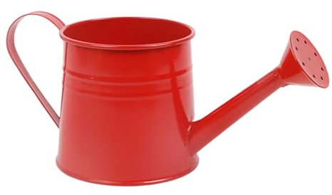 Annaffiatoio in metallo, per piante in interni ed esterni, annaffiatoio zincato, 1 litro per la decorazione della casa e il giardinaggio (rosso)