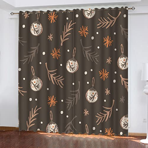 Cortinas Termicas Aislantes Frio Y Calor 2 Piezas 140X160Cm Elementos Navideños De Color Marrón Oscuro Cortinas Opacas Con Ojales Salon Modernas Dormitorio Juvenil Infantil Habitacion Cocina Ventan