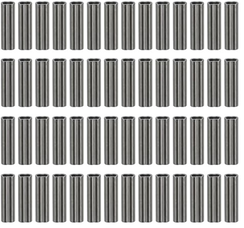 PATIKIL 1/32 0.8mm Wire Rope Loop Sleeve 100 Pcs Copper Double Ferrule Duplex Crimping Loop Sleeve for Wire Rope Cable Fittings Rigging Fishing Wire,Black