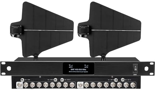 Distribuzione dell'alimentazione dell'antenna UHF, Microfono Wireless con antenne direzionali attive con 2 Palette for Antenna, Gamma di frequenza 450-950 MHz for spettacoli sul palco(16 Input)