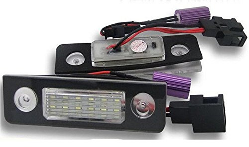 PolarLander 2X White Canbus Error Gratis LED Luz de matrícula Coche Luz de Cola Luces de señal Pieza de automóvil para S-Koda Octavia Roomster 5J