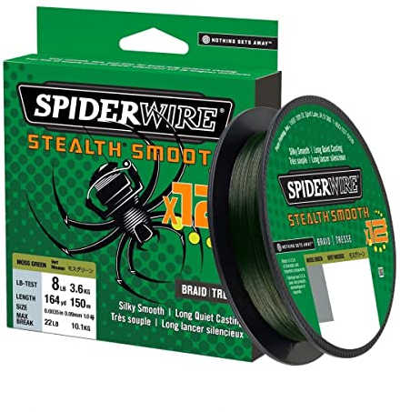 Spiderwire Angelschnur Stealth Smooth 12 Braid Moss Green Geflochtene PE Dyneema Meer Spinnageln Brandungsangeln Karpfenangeln