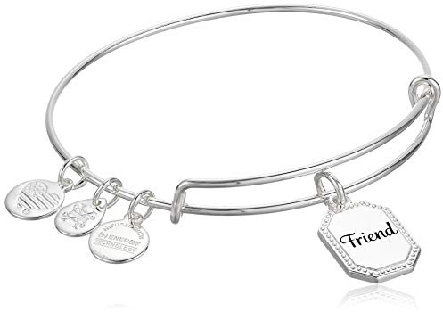 Alex and Ani Because I Love You Friend Expandable Wire Bangle for Women, United by Soul, Let The Good Times Roll Charm