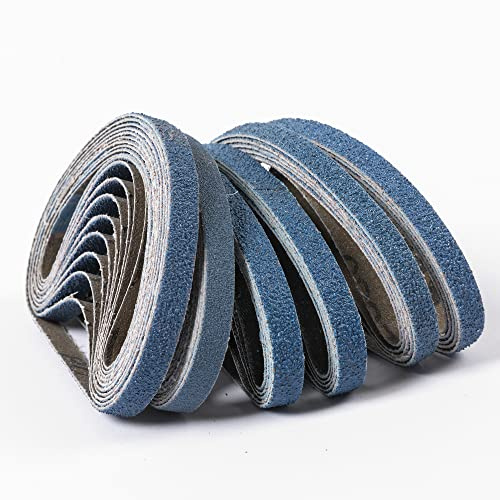 UPWOOD 40 förpackningar med ersättningsslipband 10 x 330 mm, 10 slipband av zirkoniumkorund på 40/60/80/120 korn vardera (3/8 tum x 13 tum) remsor)