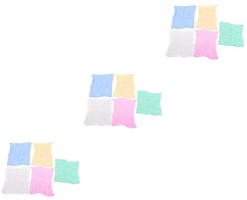 TOYANDONA 15 Piezas Paño De Muselina para Bebé Paño De Baño Infantil Paño Facial Suave para Niños Toallita para La Cara del Bebé Toalla Cuadrada Bebe Toallitas Húmedas Cuerpo Niño Pequeño