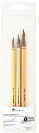 Yasutomo Calligraphy Brush Set, 3 Pieces, Arts and Crafts Supplies