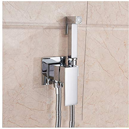 Spruzzatore per bidet con acqua calda e fredda, set di spruzzatori per doccia portatili in ottone per pannolini in stoffa, montaggio a parete, foro singolo, rubinetto per bidet per doccia, per la pul