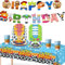 52PCS Story Tableware Set - Birthday Party Supplies for Kids, Includes Banner, Tablecloth, Plates, and Napkins for 10 Guests