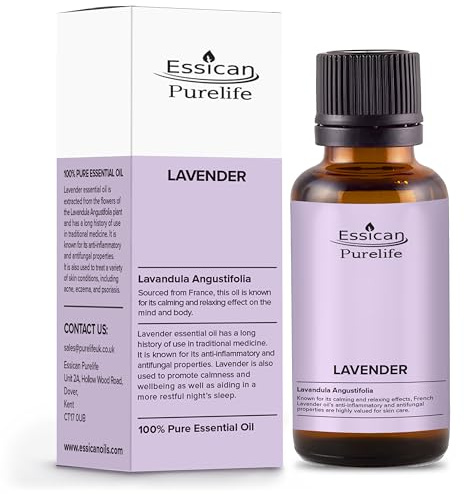 Premium French Lavender Oil 30ml in Glass Bottle, Aromatherapy Oil for Diffuser, Humidifier, Essential Oils for Soap, Bath & Candle Making, Haircare & Skincare - Lavender Oil for Sleep