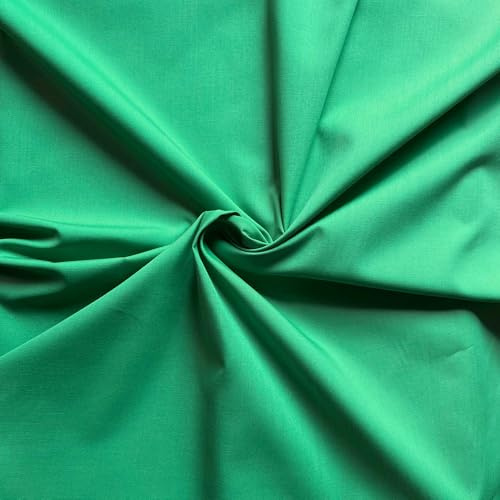 Tissus Couture au metre 2x1,50M. Les tissus patchwork en tissu coton et polyester faciles à laver et à sécher. Rétrécit très peu. Popeline de différentes couleurs. (Vert chirophane)