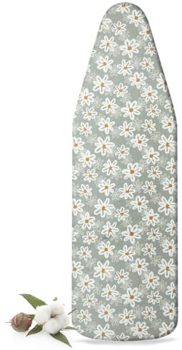 Housse Table à Repasser, Housse De Planche à Repasser 125x45 Cm, Housse De Repassage 100% Coton, Tissu Technologie Réfléchissante Avec Bord Élastique, Housses De Rembourrage En Coton Épais