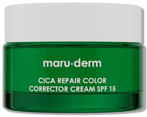 Maruderm SPF 15 Färgad Korrigerande Cica Repair Kräm – Återfuktande & Lugnande med Centella Asiatica – Minskar Rodnad & Jämnar ut Hudtonen, 30 ML