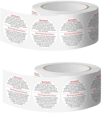 1000 Pcs Candle Making Supplies,Warning Labels for Storage Boxes,Candle Wick Stickers,Wax Melt Sticker,Round Stickers for Candle Jars,Tins & Wax Melts,Homemade Candles Making Supplies & Packaging