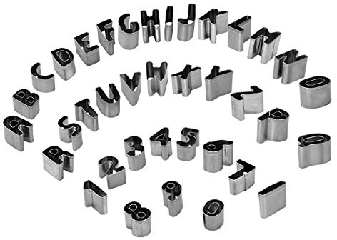 Emporte-pièces, 37pcs Lettres en Alphabet en Acier Inoxydable Biscuits Coupe moules, Mini Outil de décoration en Forme de Moule