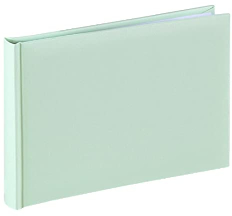 Hama Fotoalbum 24x17 cm (Fotobuch mit 36 weißen Seiten, Album mit Pergamin-Trennblättern, Photoalbum zum Selbstgestalten und Einkleben) grün pastell