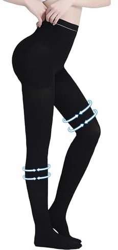 AMZAM® Medizinische Kompressionsstrumpfhose für Damen und Herren, geschlossener Zehenbereich, 15–20 mmHg, abgestufte Kompressionsstrümpfe, Taille, hohe Stütz-Leggings, Stützschlauch für Krampfadern,