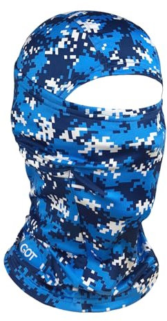 UPF 50+ Balaclava Ski Mask - UV Face Mask Motorcycle Shiesty (Pixel Blue)