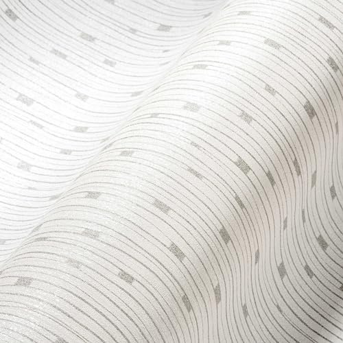 A.S. Création Randig tapet kräm grå THE BOS 388221 fibertapet modern 10,05 m x 0,53 m Tillverkad i Tyskland