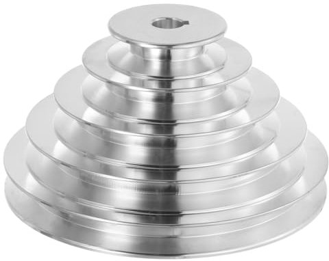 uxcell Aluminum A-Type 5 Step Pulley Wheel 14mm Bore 55-150mm Outer Dia for A-Type V-Belt 12.7mm Belt Width