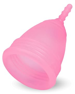 Taynie Period Cup - Menstruationstasse mit Sterilisationsbehälter - Menstruationscup aus 100% medizinischem Silikon - Perioden Cup als Alternative zu Tampons (Pink,Soft)