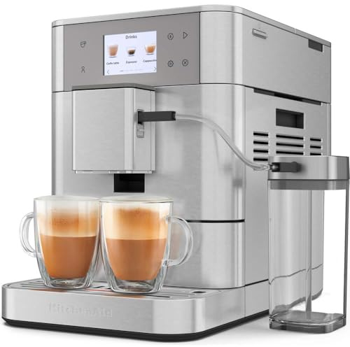 KitchenAid Machine a Café Grain - KF7 - Machine Expresso et Cappuccino avec broyeur - Machine Expresso et Cappuccino - Avec Technologie Thermocoil - Acier inoxydable