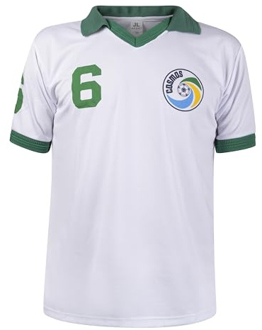 JL Sport Pele Edson Arantes do Nascimento Retro NY Cosmos Football League White Kids 10 Jersey, Vitt, 10 år