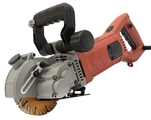 Fresa ranuradora de pared – 4800 W motor de cobre completo – 6200 rpm – hormigón ladrillo acero – para construcción y decoración – Incluye aspiración de polvo y bomba